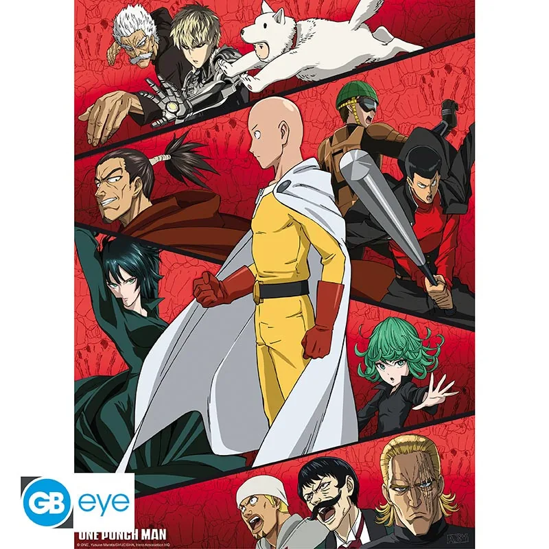 Póster Chibi One Punch Man Reunión de héroes 52x38 cm