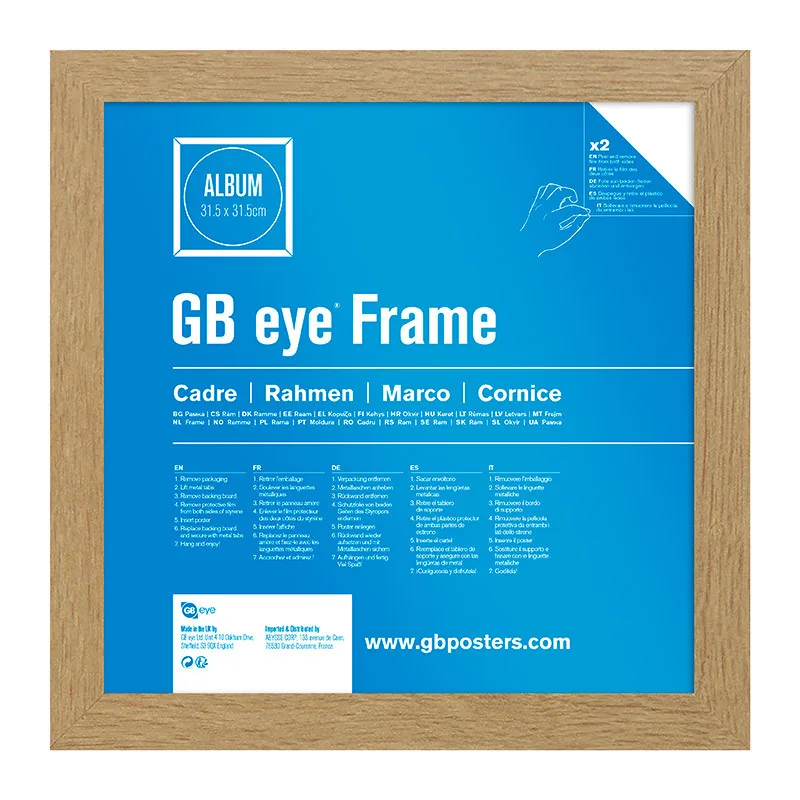Marco para álbum y vinilo GB eye Roble 31,5x31,5 cm