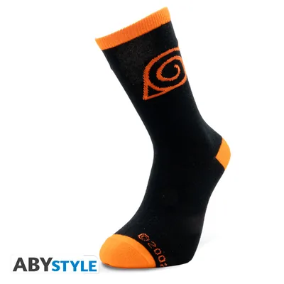 Calcetines Naruto Shippuden Konoha negro y naranja