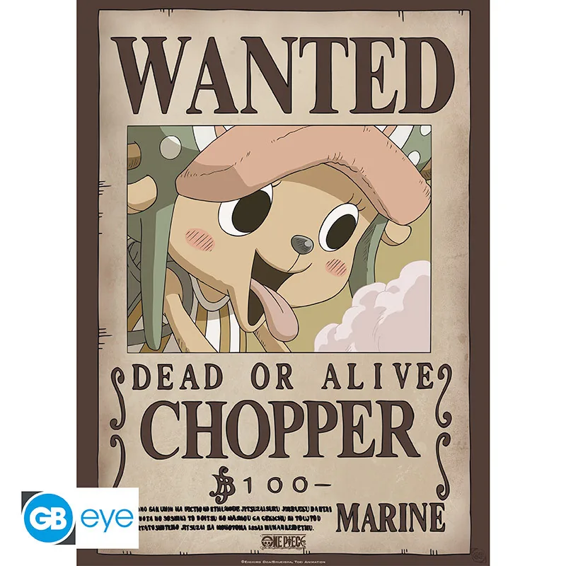 Póster Chibi One Piece Wanted Chopper 52x38 cm