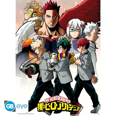 Póster Chibi My Hero Academia Arco de la Agencia de Endeavor 52x38 cm