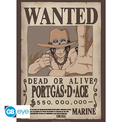 Póster Chibi One Piece Wanted Ace 52x38 cm
