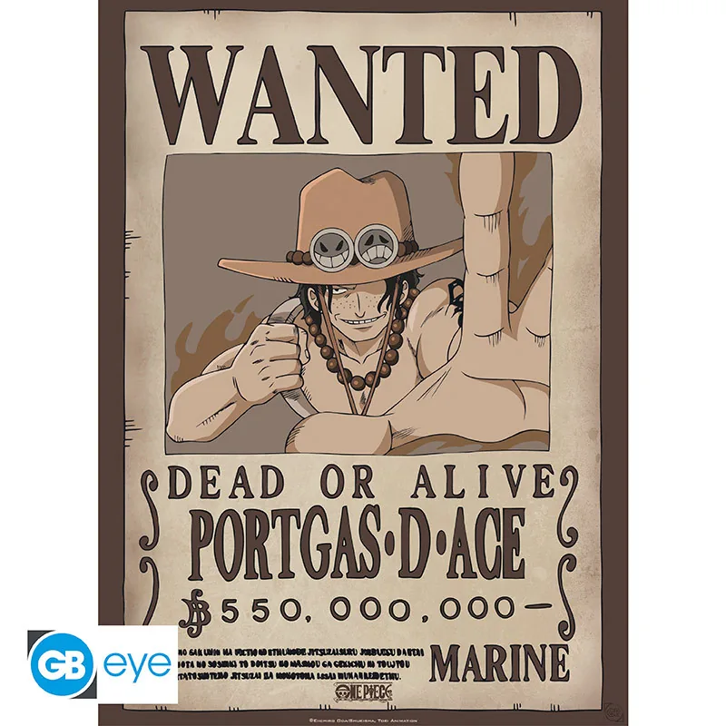 Póster Chibi One Piece Wanted Ace 52x38 cm