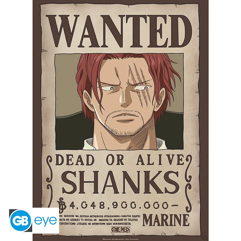 Póster Chibi One Piece Wanted Shanks 52x38 cm