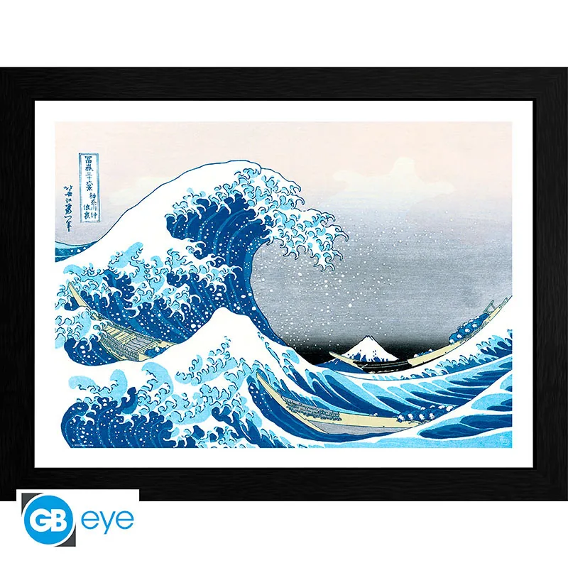 Lámina enmarcada Hokusai La gran ola 30x40 cm