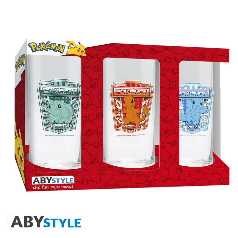 Set 3 vasos Pokémon