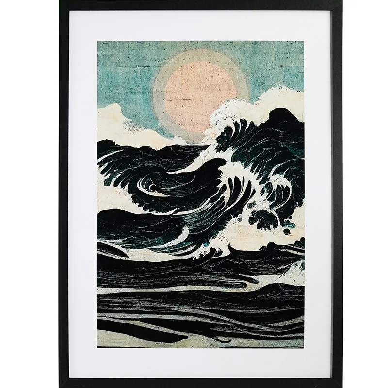 Lámina enmarcada GB eye Wild waves by Treechild 50x70 cm