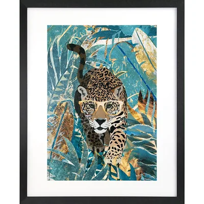 Lámina enmarcada GB eye Curious Jaguar in the rainforest 40x50 cm