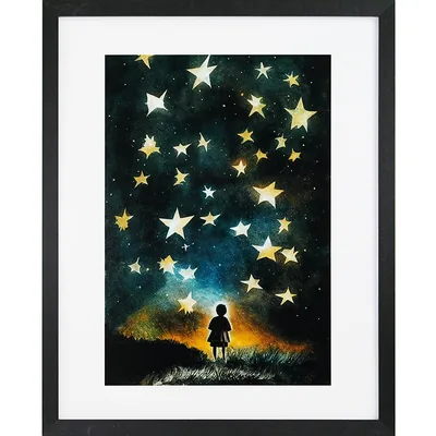 Lámina enmarcada GB eye Child and stars by Treechild 40x50 cm