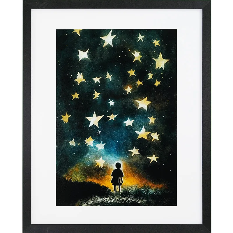 Lámina enmarcada GB eye Child and stars by Treechild 40x50 cm
