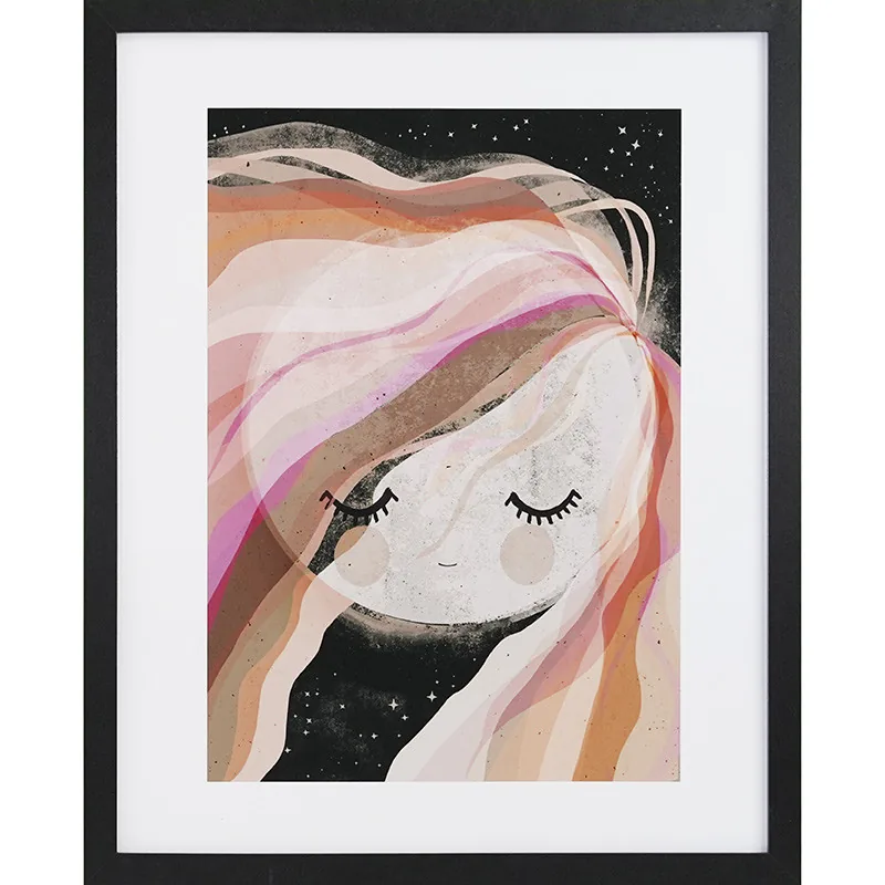 Lámina enmarcada GB eye Moon girl by Treechild 40x50 cm