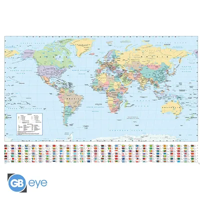 Póster Harper Collins World Map 21 91,5x61 cm