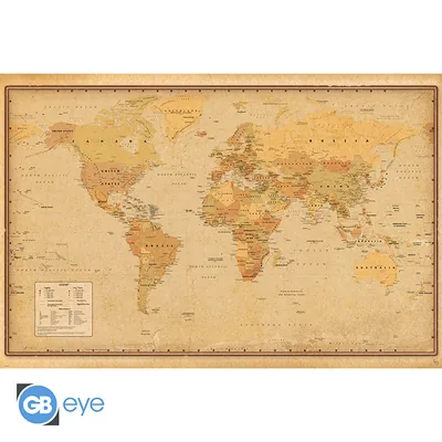 Póster Harper Collins Antique World Map 21 91,5x61 cm