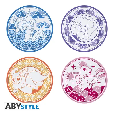 Set 4 platos Pokémon Estilo japonés 21 cm