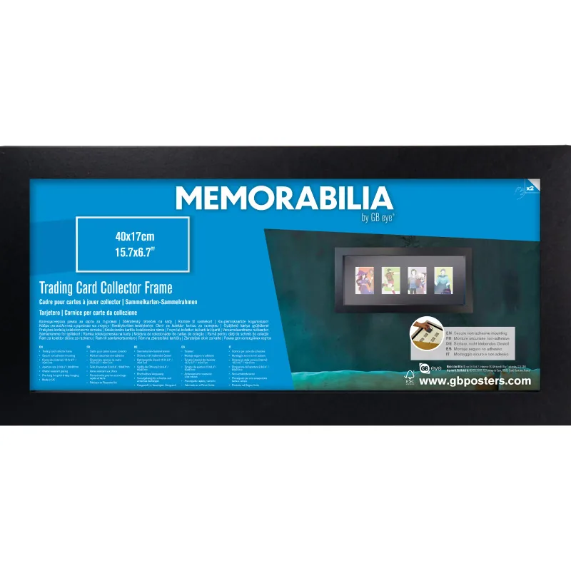 Marco coleccionista para cartas GB eye 4 posiciones negro 40x17 cm