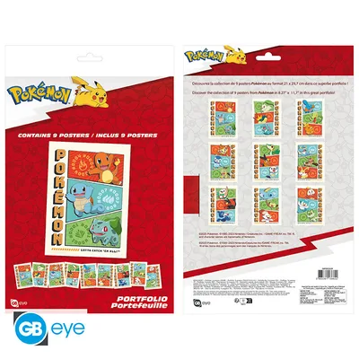 Portfolio 9 pósteres Pokémon Iniciales 21x29,7 cm