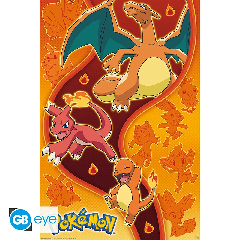 Póster Maxi Pokémon Tipo Fuego 91,5x61 cm