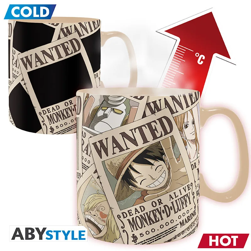Taza termocrómica One Piece Wanted 460 ml