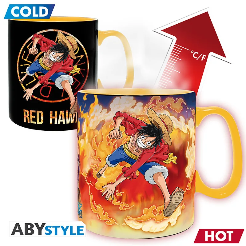 Taza termocromática One Piece Luffy y Sabo 460 ml