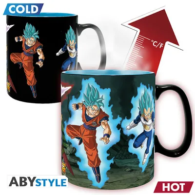 Taza termosensible Dragon Ball Super Saiyans vs Black 460 ml