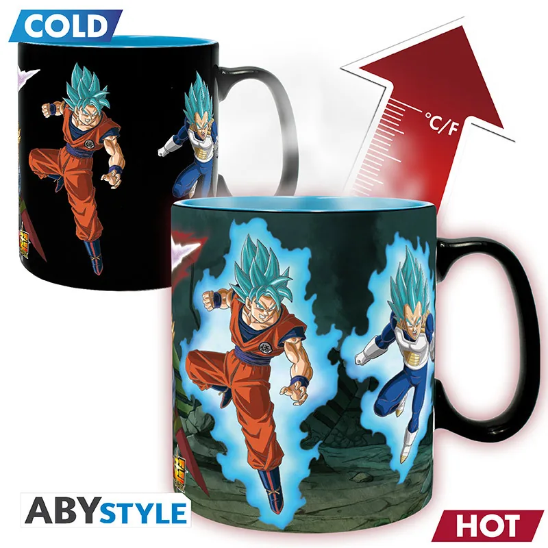 Taza termosensible Dragon Ball Super Saiyans vs Black 460 ml