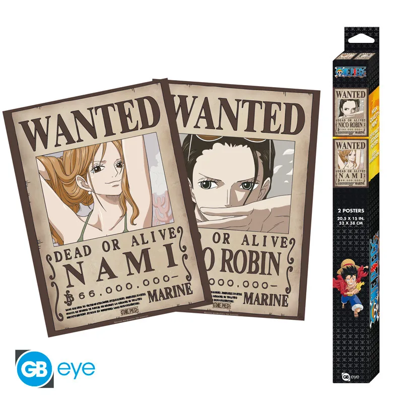 Set 2 pósteres Chibi One Piece Nami y Robin 52x38 cm