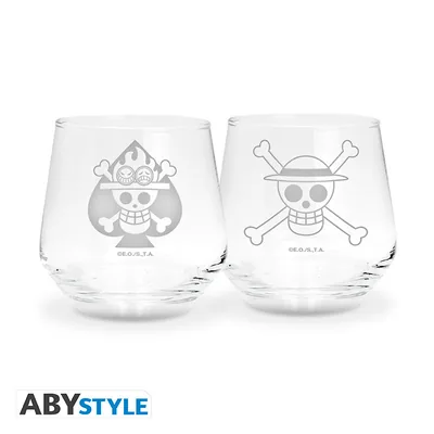 Set 2 vasos One Piece Luffy y Ace 30 cl