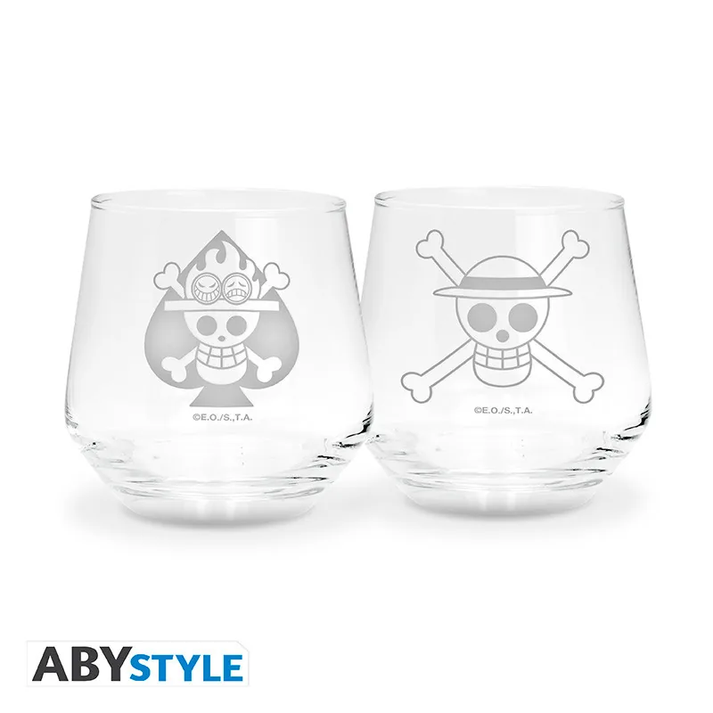 Set 2 vasos One Piece Luffy y Ace 30 cl