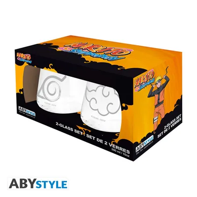 Set 2 vasos Naruto Shippuden Konoha y Akatsuki