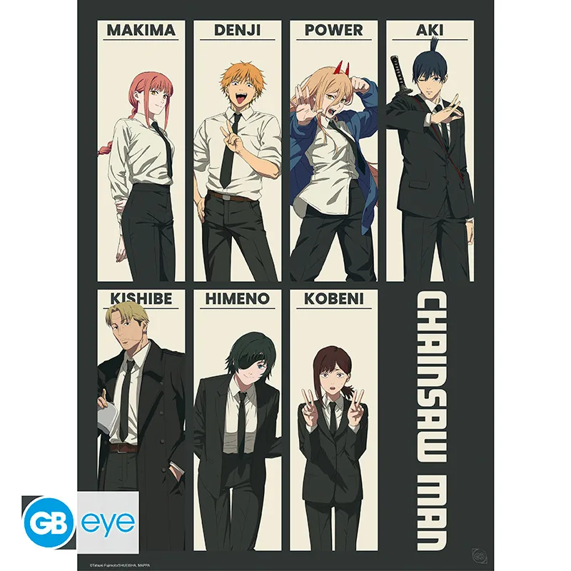 Póster Chibi Chainsaw Man Devil Hunters 52x38 cm