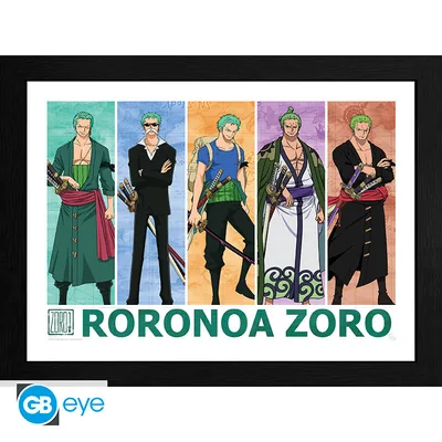 Lámina enmarcada One Piece Pirate Hunter Zoro 30x40 cm