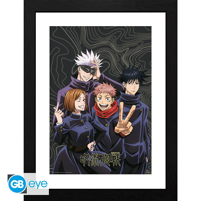 Lámina enmarcada Jujutsu Kaisen Foto de equipo 30x40 cm