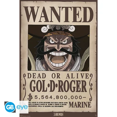 Póster Maxi One Piece Wanted Gol D. Roger 91,5x61 cm