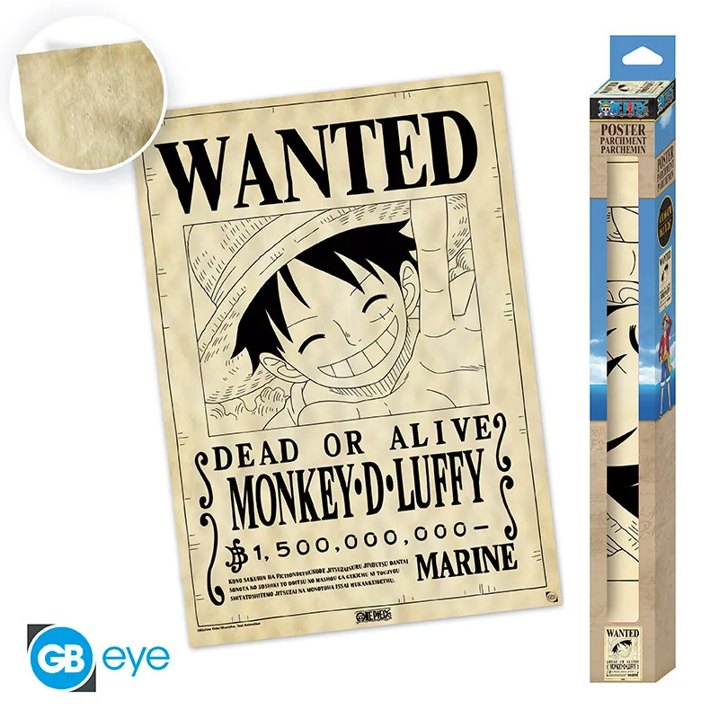 Póster pergamino One Piece Wanted Luffy