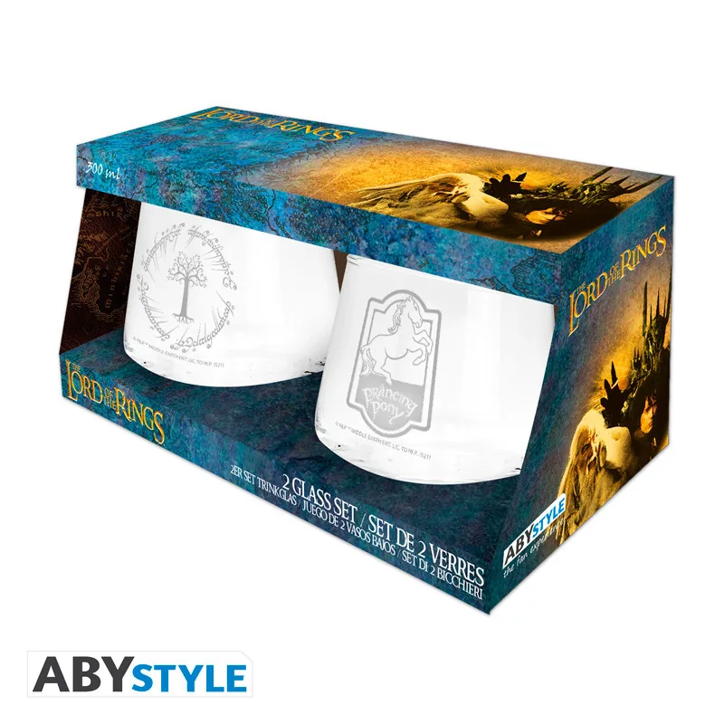 Set 2 vasos El Señor de los Anillos El Pony Pisador y Gondor