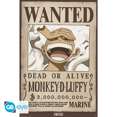 Póster One Piece Wanted Luffy Wano 91,5x61 cm