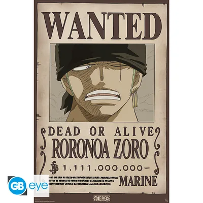 Póster One Piece Wanted Zoro Wano 91,5x61 cm