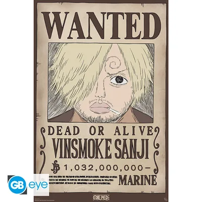 Póster One Piece Wanted Sanji Wano 91,5x61 cm