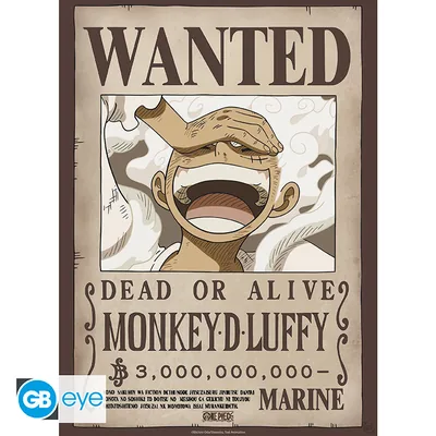 Póster Chibi One Piece Wanted Luffy Wano 52x38 cm