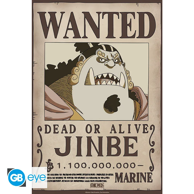Póster Chibi One Piece Wanted Jinbe Wano 52x38 cm