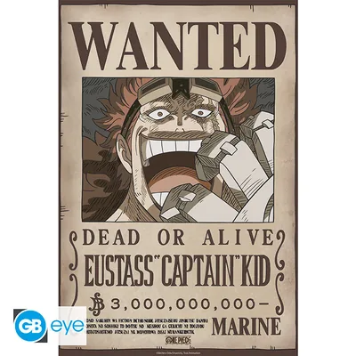 Póster Chibi One Piece Wanted Kid Wano 52x38 cm