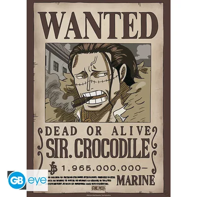 Póster Chibi One Piece Wanted Crocodile Wano 52x38 cm
