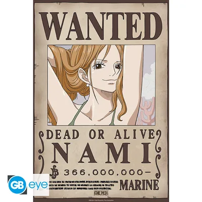 Póster Chibi One Piece Wanted Nami Wano 52x38 cm