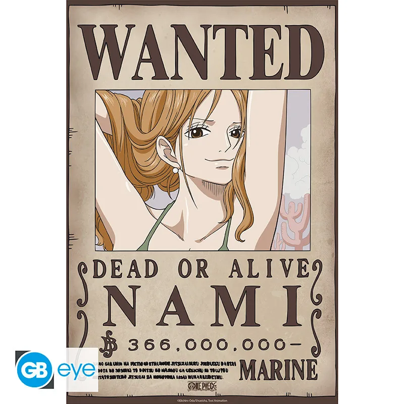Póster Chibi One Piece Wanted Nami Wano 52x38 cm