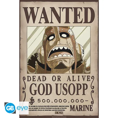 Póster Chibi One Piece Wanted Usopp Wano 52x38 cm