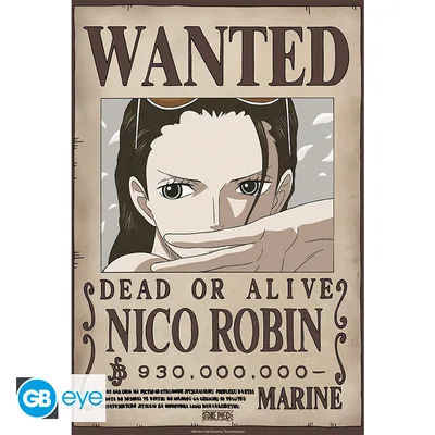 Póster Chibi One Piece Wanted Nico Robin Wano 52x38 cm