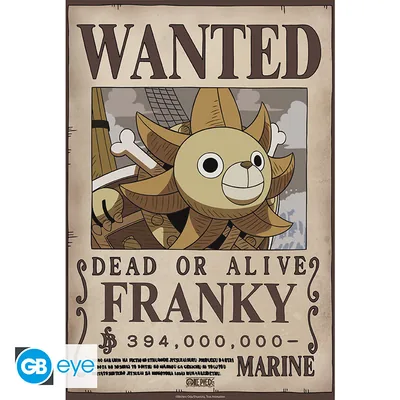 Póster Chibi One Piece Wanted Franky Wano 52x38 cm