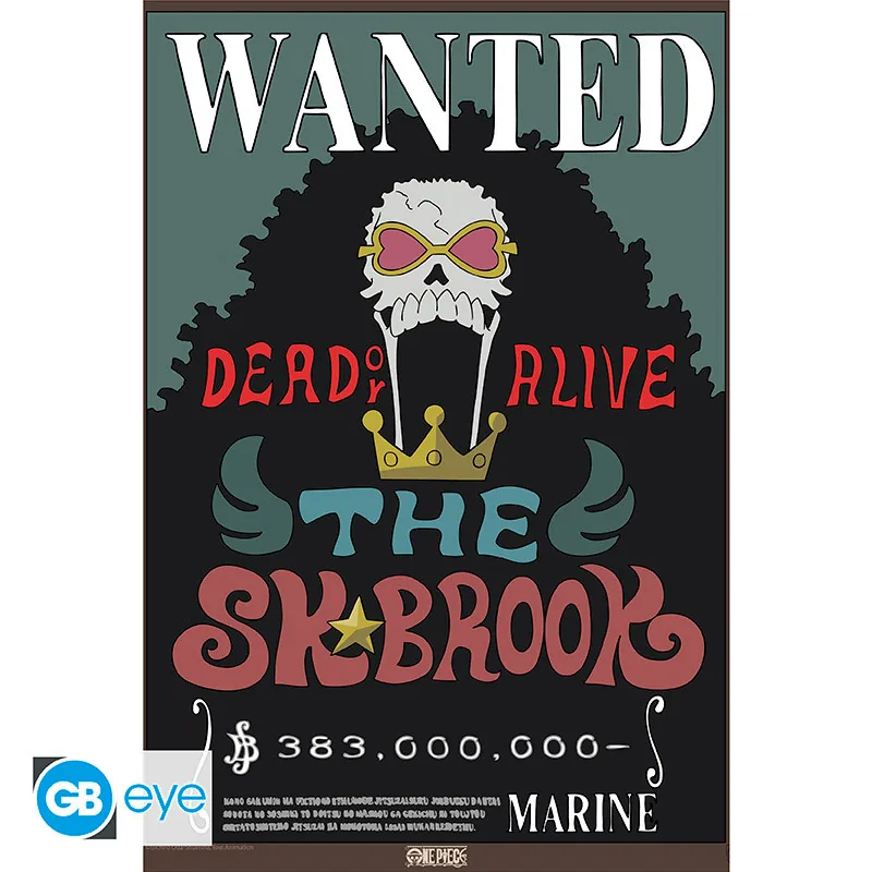 Póster Chibi One Piece Wanted Brook Wano 52x38 cm