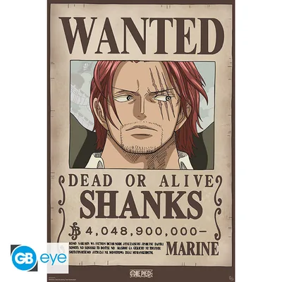 Póster One Piece Wanted Shanks Wano 91,5x61 cm