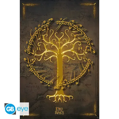 Póster foil El Señor de los Anillos Árbol Blanco 91,5x61 cm